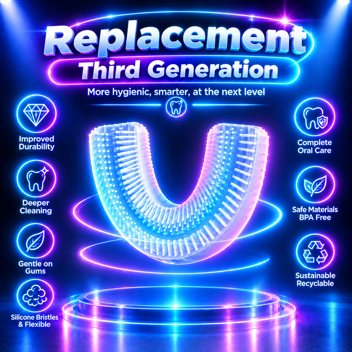 U-Shaped Electric Toothbrush – Automatic 360° Cleaning in 10 Seconds