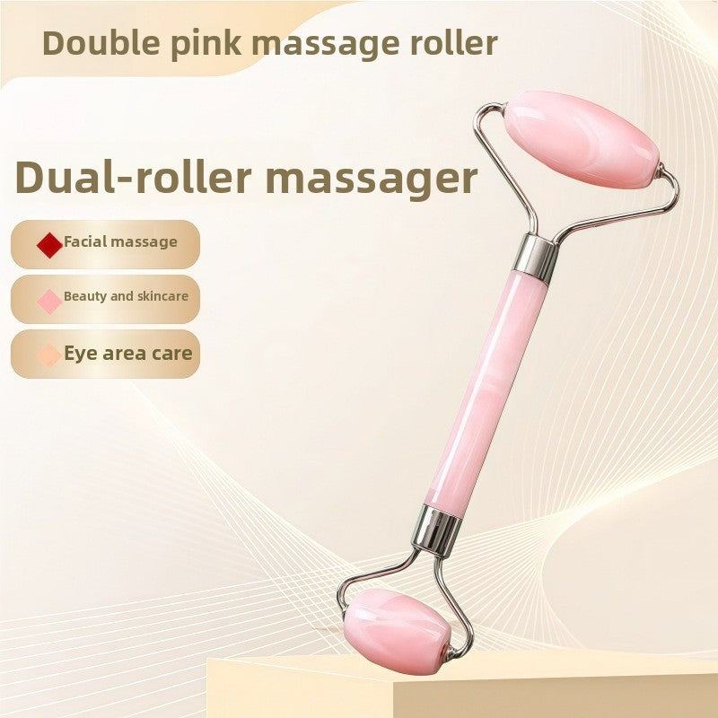 Crystal-Effect Resin Facial Massage Roller & Gua Sha Stone Set