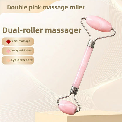 Crystal-Effect Resin Facial Massage Roller & Gua Sha Stone Set