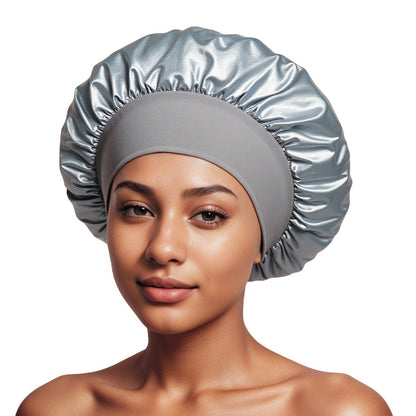 Satin Wide Brim Shower Cap for Hair Protection