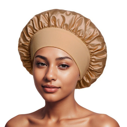Satin Wide Brim Shower Cap for Hair Protection