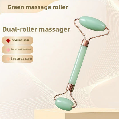Crystal-Effect Resin Facial Massage Roller & Gua Sha Stone Set