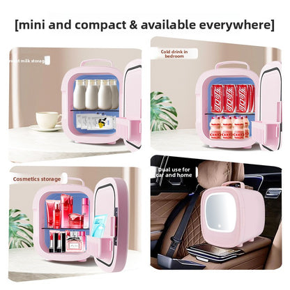 Portable Car Beauty Refrigerator with LED Mirror