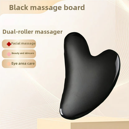 Crystal-Effect Resin Facial Massage Roller & Gua Sha Stone Set