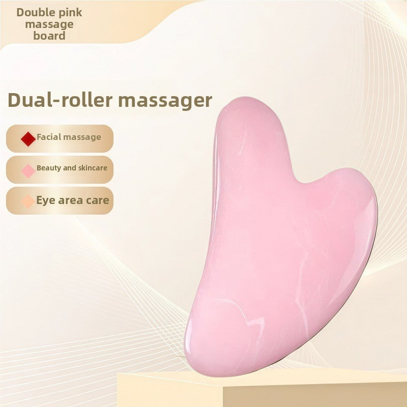Crystal-Effect Resin Facial Massage Roller & Gua Sha Stone Set