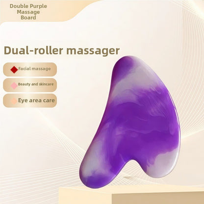 Crystal-Effect Resin Facial Massage Roller & Gua Sha Stone Set