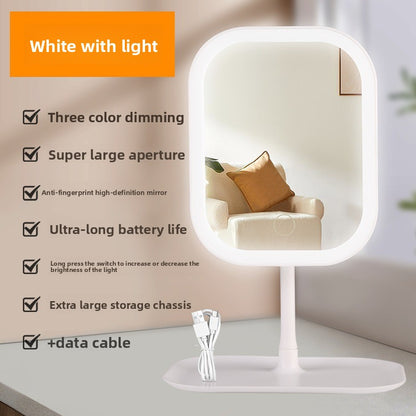 LED Desktop Makeup Mirror with Adjustable Stand