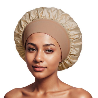 Satin Wide Brim Shower Cap for Hair Protection