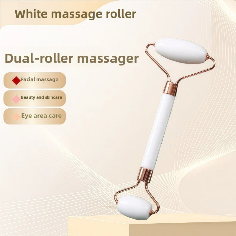 Crystal-Effect Resin Facial Massage Roller & Gua Sha Stone Set