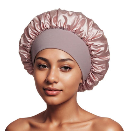 Satin Wide Brim Shower Cap for Hair Protection