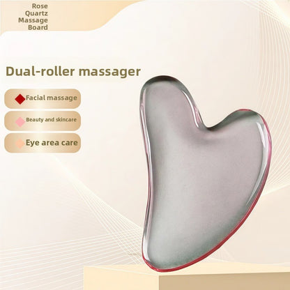Crystal-Effect Resin Facial Massage Roller & Gua Sha Stone Set