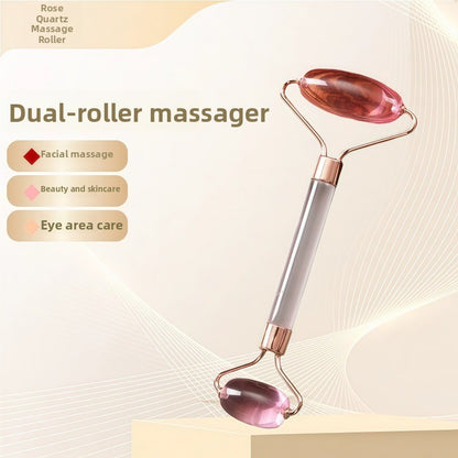 Crystal-Effect Resin Facial Massage Roller & Gua Sha Stone Set