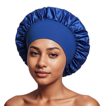 Satin Wide Brim Shower Cap for Hair Protection