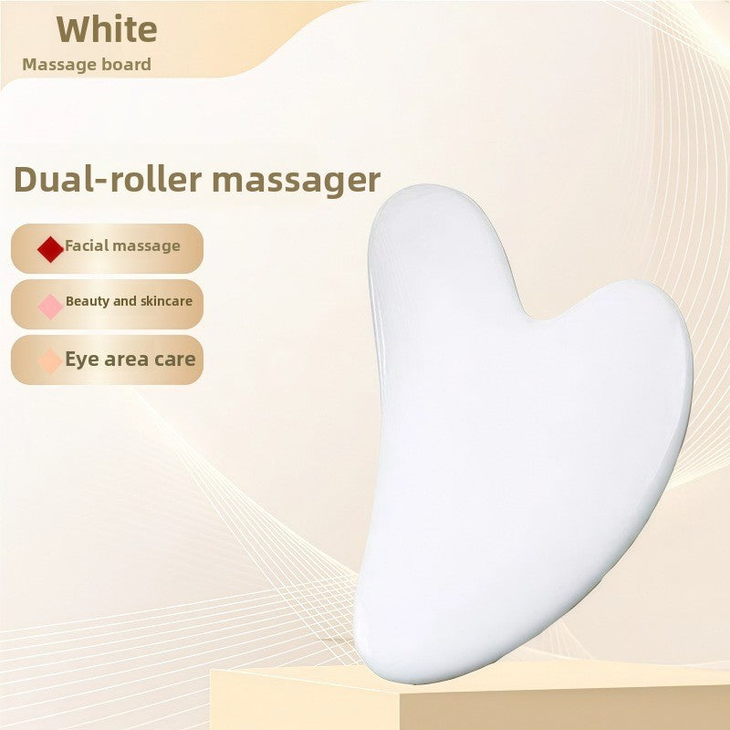 Crystal-Effect Resin Facial Massage Roller & Gua Sha Stone Set