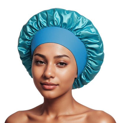 Satin Wide Brim Shower Cap for Hair Protection
