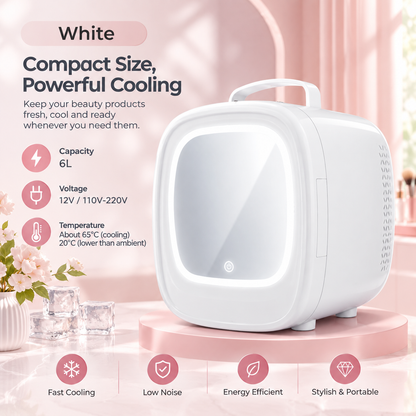 Portable Car Beauty Refrigerator with LED Mirror