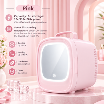 Portable Car Beauty Refrigerator with LED Mirror
