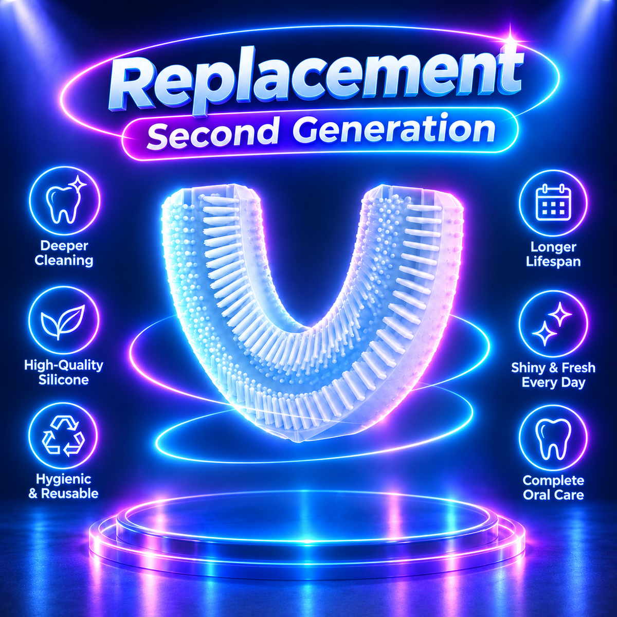 U-Shaped Electric Toothbrush – Automatic 360° Cleaning in 10 Seconds