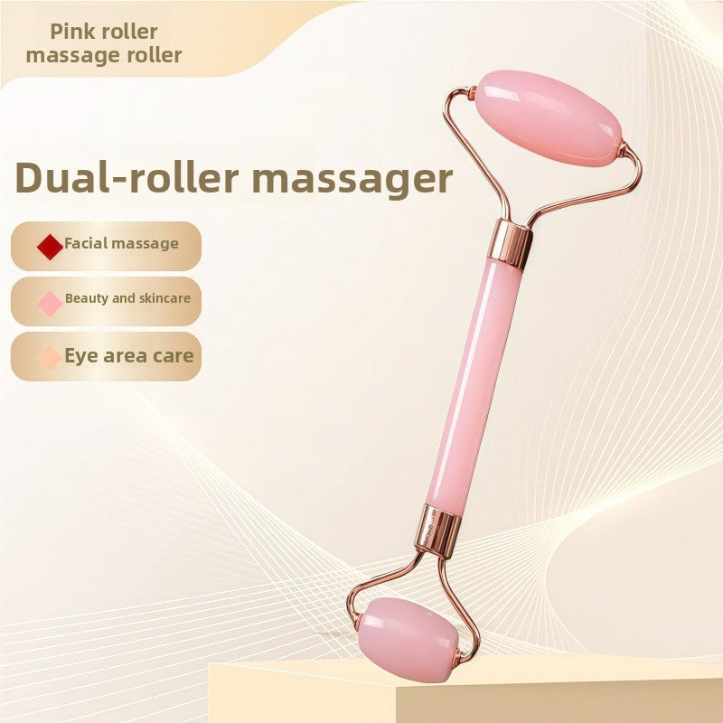 Crystal-Effect Resin Facial Massage Roller & Gua Sha Stone Set