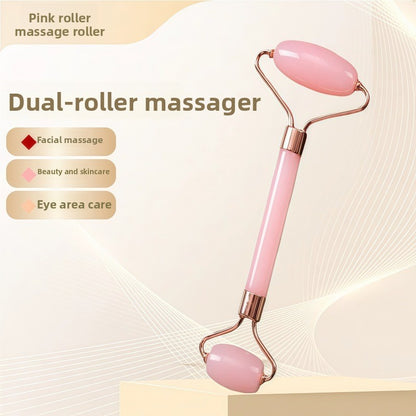 Crystal-Effect Resin Facial Massage Roller & Gua Sha Stone Set