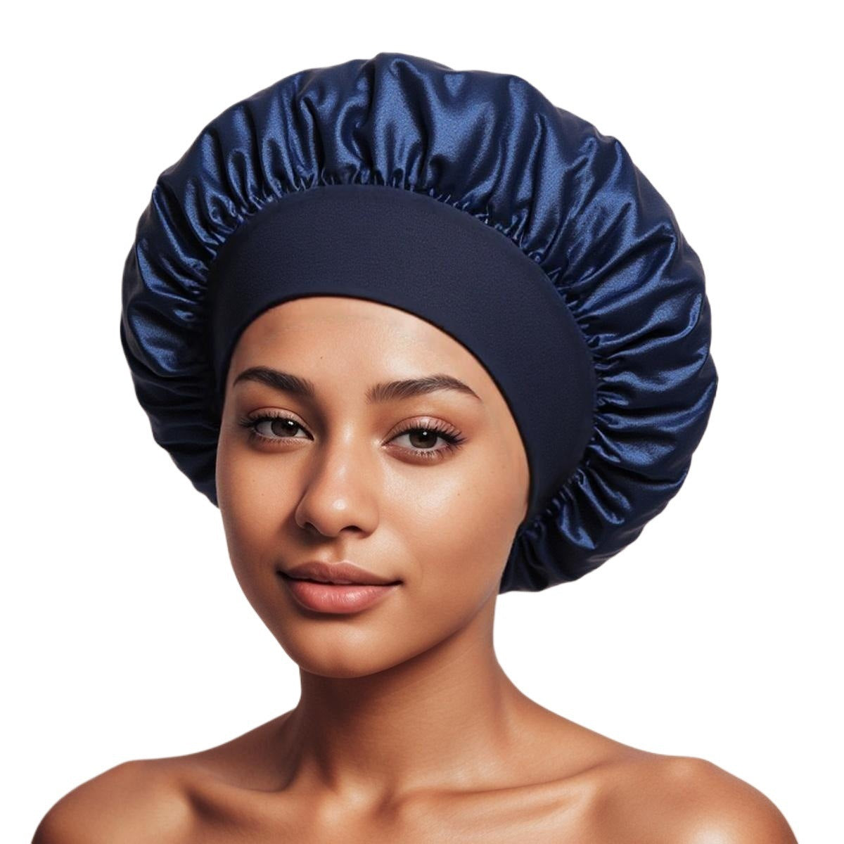 Satin Wide Brim Shower Cap for Hair Protection