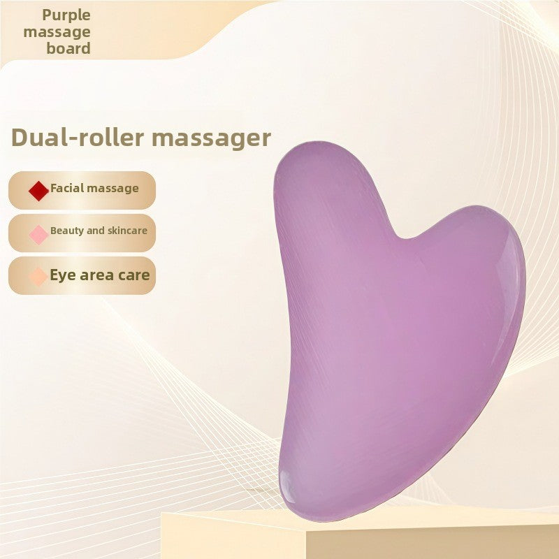 Crystal-Effect Resin Facial Massage Roller & Gua Sha Stone Set