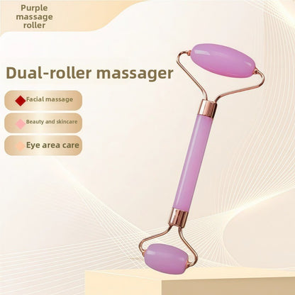 Crystal-Effect Resin Facial Massage Roller & Gua Sha Stone Set