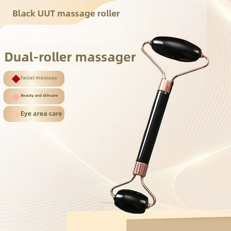 Crystal-Effect Resin Facial Massage Roller & Gua Sha Stone Set