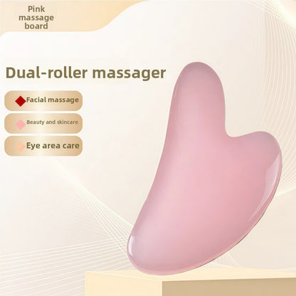 Crystal-Effect Resin Facial Massage Roller & Gua Sha Stone Set