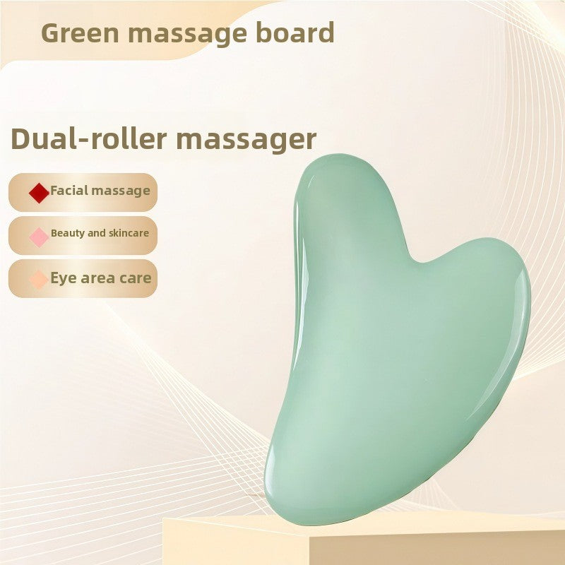 Crystal-Effect Resin Facial Massage Roller & Gua Sha Stone Set