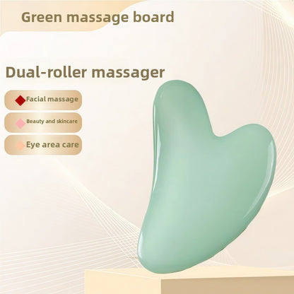 Crystal-Effect Resin Facial Massage Roller & Gua Sha Stone Set