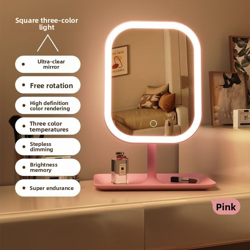 LED Desktop Makeup Mirror with Adjustable Stand