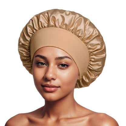 Satin Wide Brim Shower Cap for Hair Protection