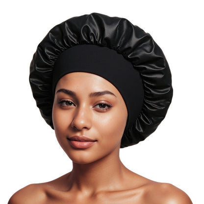Satin Wide Brim Shower Cap for Hair Protection